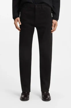 Year of the Horse Tapered-fit jeans in laser-patterned black denim