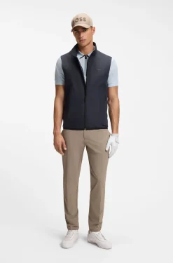 Zip-neck polo shirt in waffle jacquard