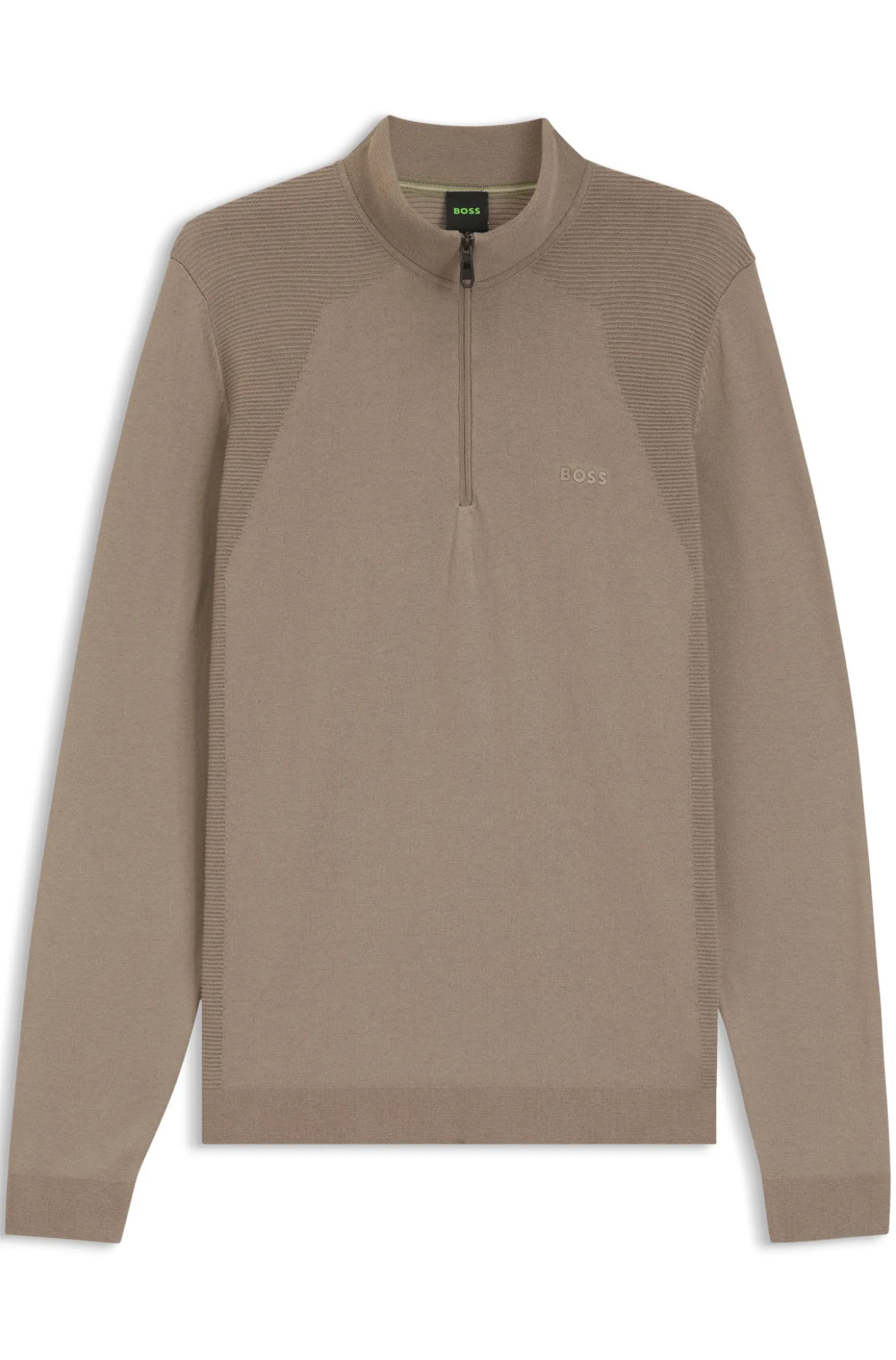 Zip-neck sweater in a cotton blend