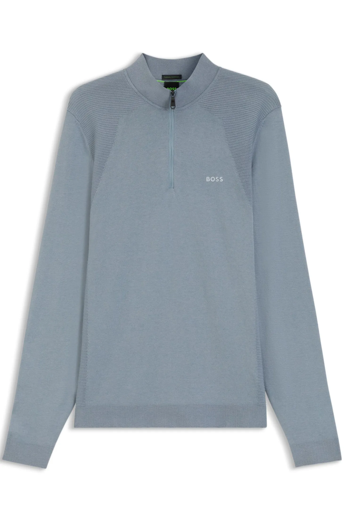 Zip-neck sweater in a cotton blend