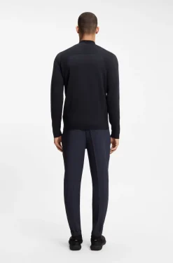 Zip-neck sweater in a cotton blend