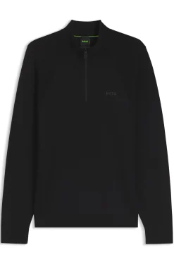 Zip-neck sweater in a cotton blend