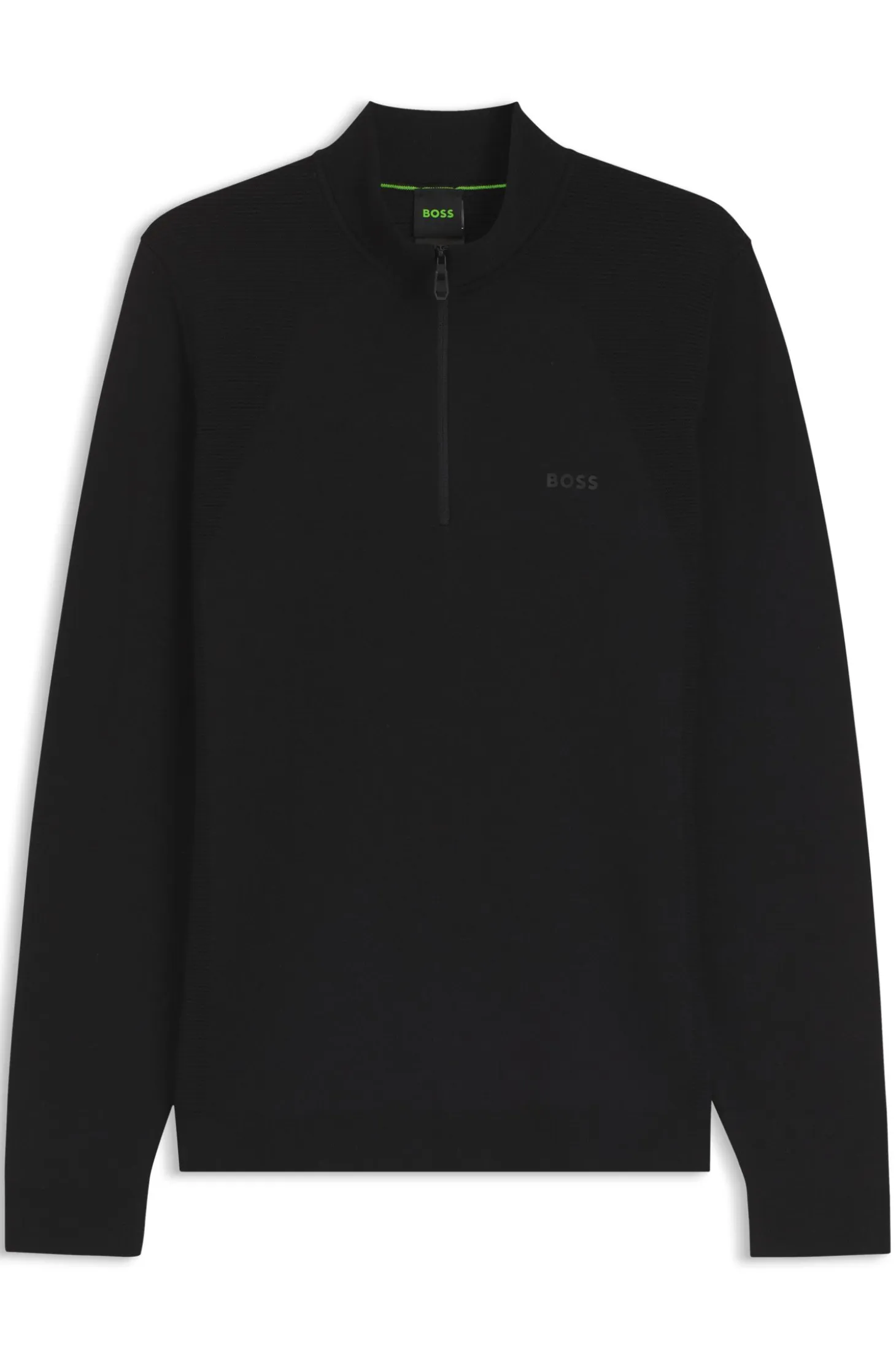 Zip-neck sweater in a cotton blend