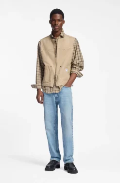 Zipped gilet in stretch-cotton canvas
