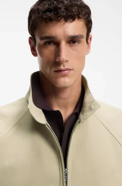 Zip-up bomber jacket in stretch cotton