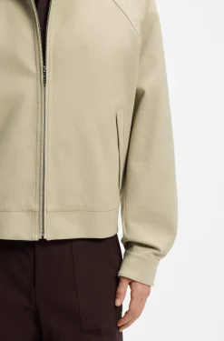 Zip-up bomber jacket in stretch cotton