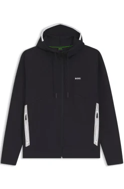 Zip-up hoodie in a cotton blend with contrasting details