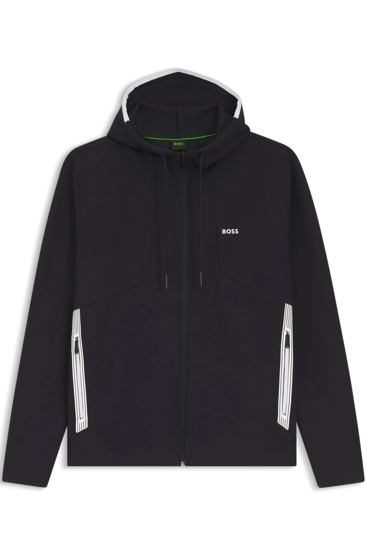 Zip-up hoodie in a cotton blend with contrasting details