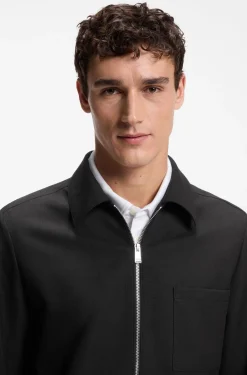 Zip-up jacket in virgin wool