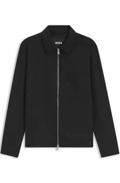 Zip-up jacket in virgin wool