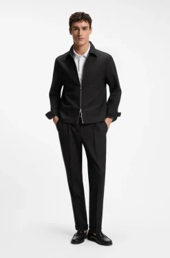 Zip-up jacket in virgin wool