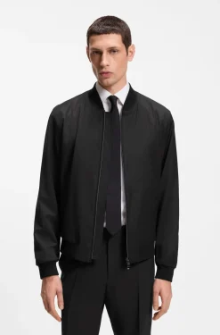 Zip-up jacket in virgin-wool serge