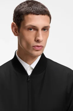 Zip-up jacket in virgin-wool serge