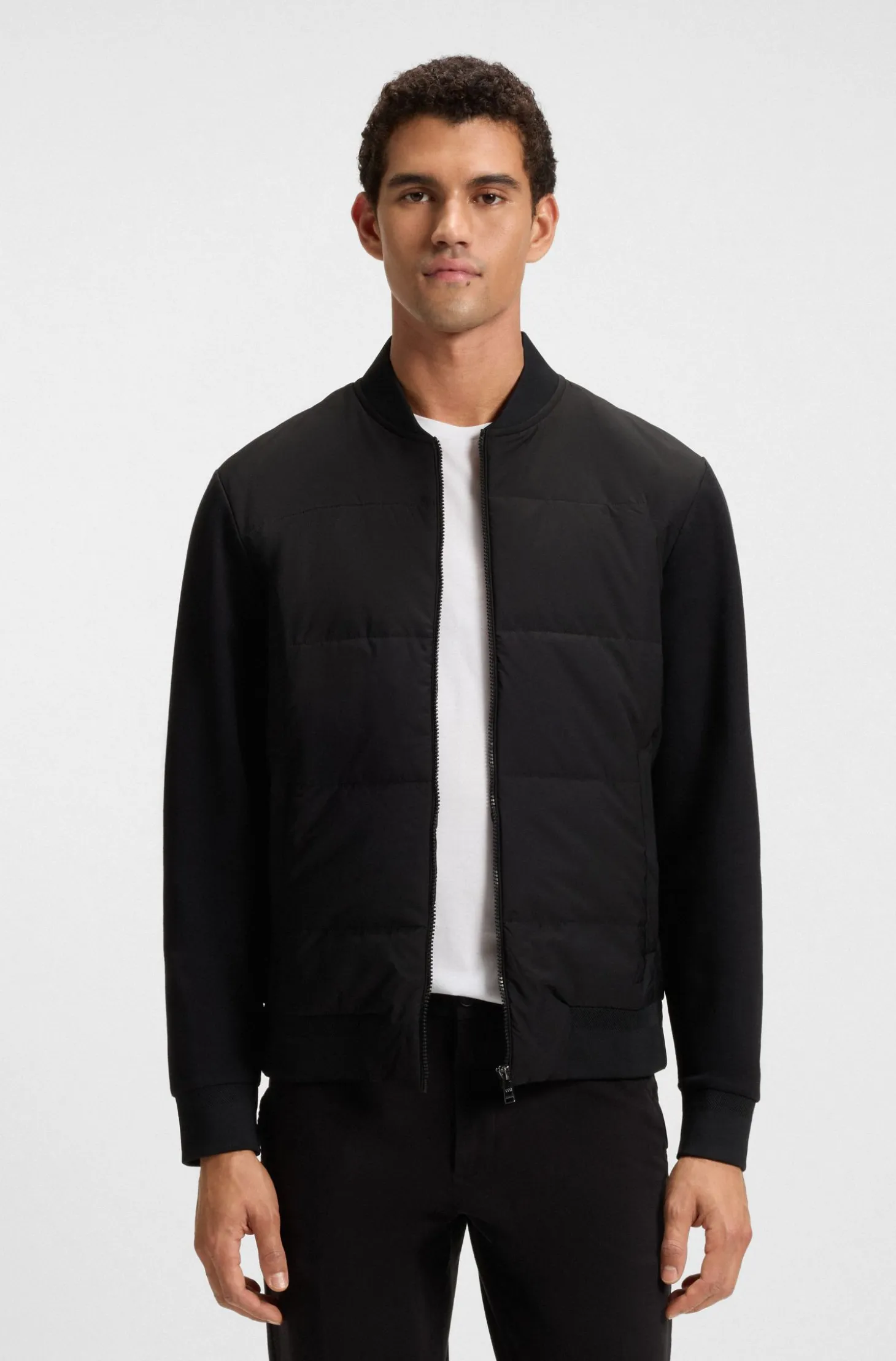 Zip-up sweatshirt with padded front