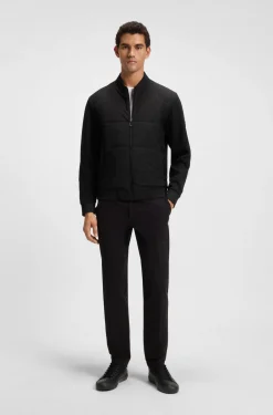 Zip-up sweatshirt with padded front