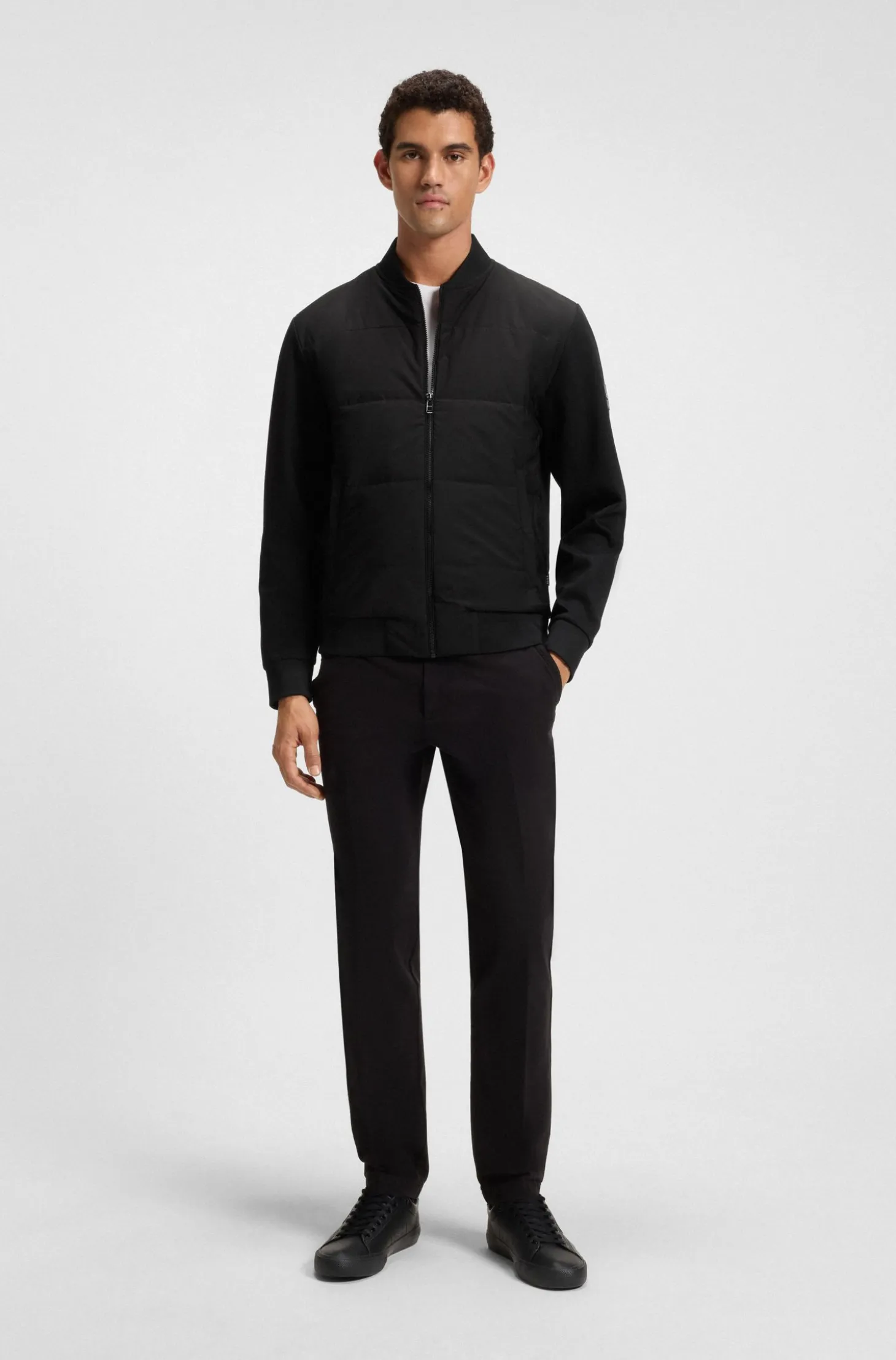 Zip-up sweatshirt with padded front